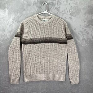 Wellen Sweater Mens Medium Huckberry Crew Neck Chunky Knit Pullover Fisherman